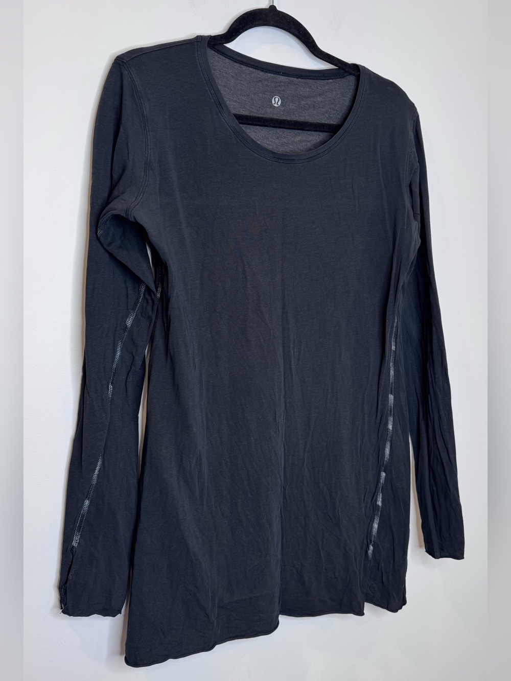 lululemon athletica reversible Black gray contrasting stitching Long-Sleeve Top